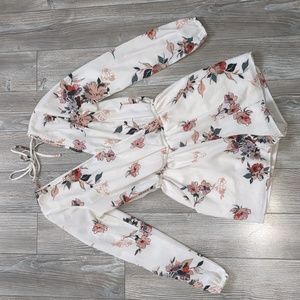 One Clothing Floral Cream Romper XS